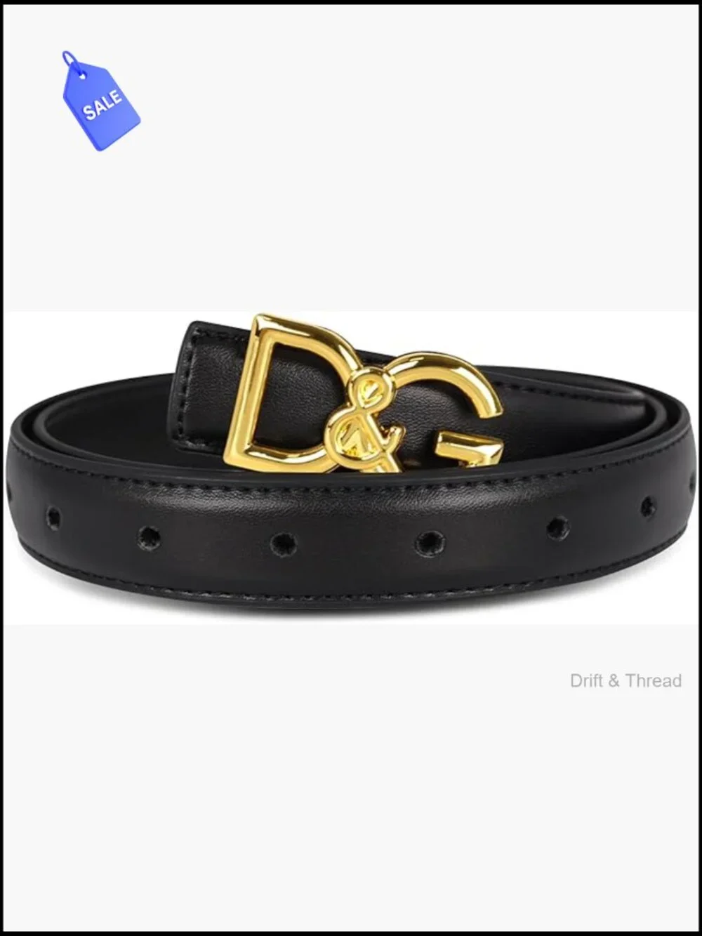 Leather Belt with Buckle for Dresses, Jeans, Coats